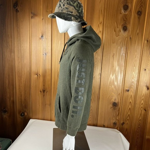 Nike Sportswear Full Zip Hoodie Sweatshirt Green Arm Spell Out Hoodie Mens Mediu - Picture 6 of 12